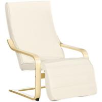 RELAXSESSEL Schwingstuhl, Ruhesessel, Relaxstuhl mit Verstellbarem Fußteil - Weiß, Kunststoff (94/100/66.5cm) - HOMCOM