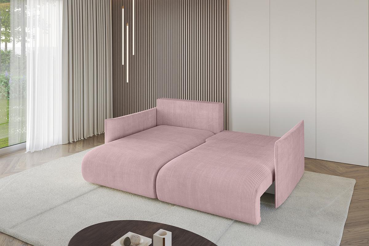 ECKSOFA Ottomane links ONESK-L 216x177x72 Rosa Cord - Rosa, Holzwerkstoff/Kunststoff (216/177cm) - ALTDECOR