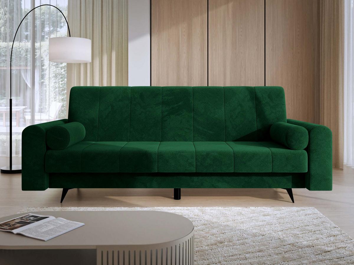 SCHLAFSOFA Zuri - Jadegrün/Schwarz, Holz/Textil (240/93/91cm) - MIRJAN24