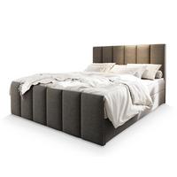 BOXBETT LAGO 180x200 cm mit Matratze und Topper - Hellgrau - Hellgrau, Holz (180/200cm) - MASSENO