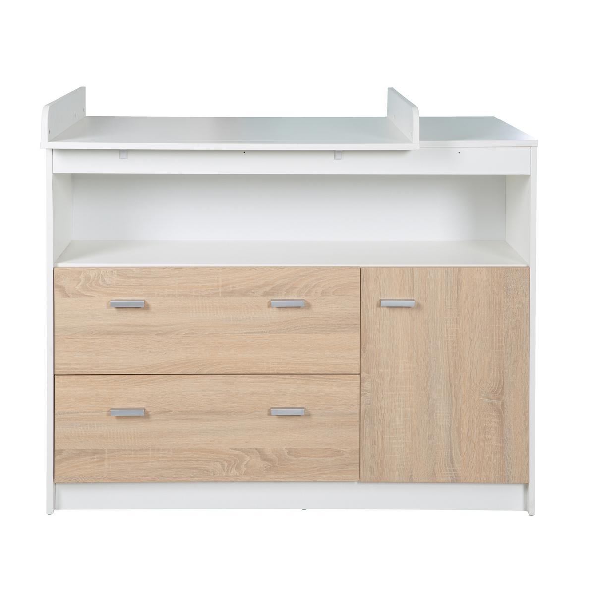 BABYZIMMER-SET Gabriella mit breiter Wickelkommode 2-teilig - Multicolor, Holzwerkstoff (76/80/142cm) - Roba