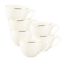 MILCHKAFFEETASSEN Savona Goldlinie creme 340 ml 6er Set - Creme, Keramik (0.34L) - Seltmann Weiden