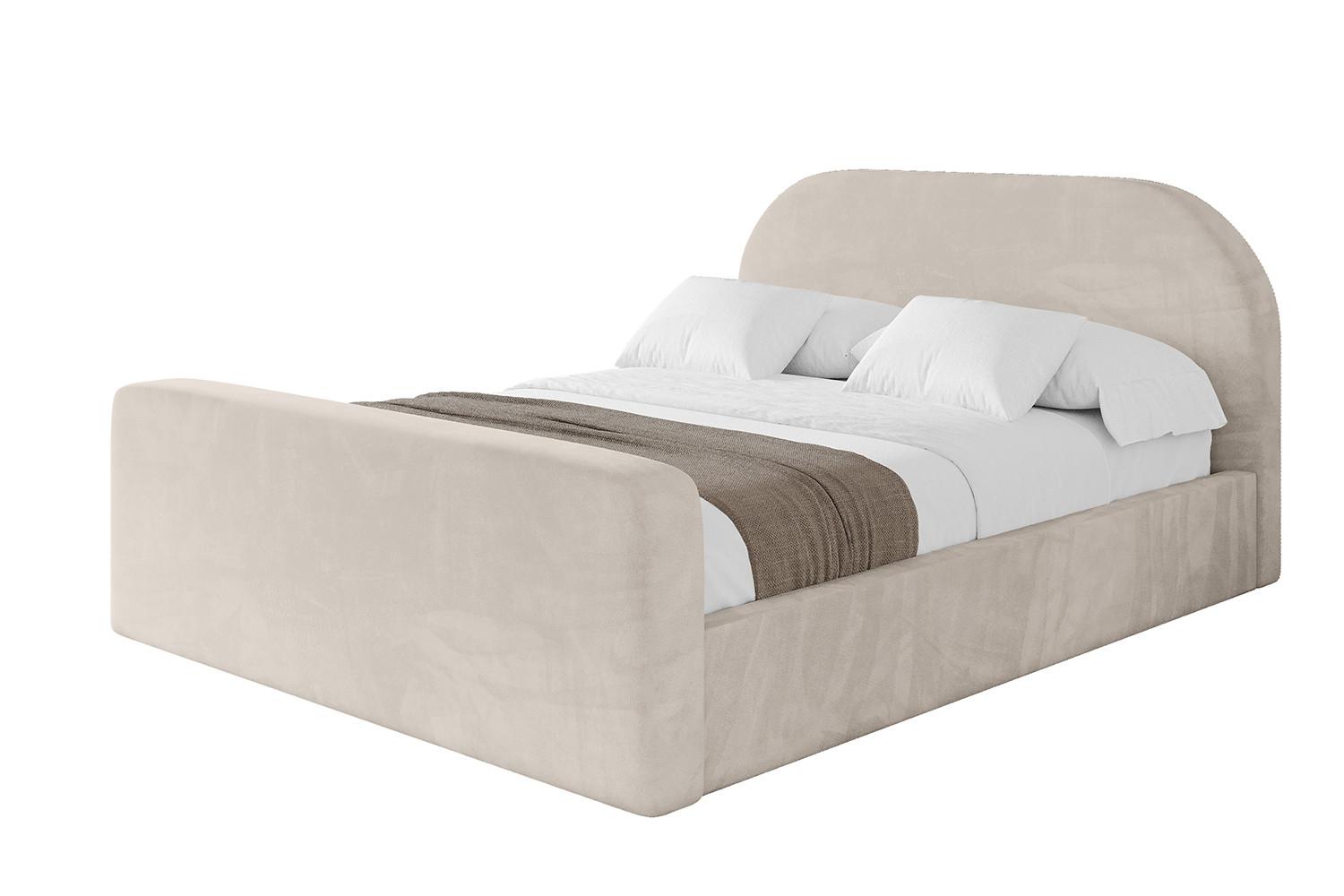 POLSTERBETT mit Bettkasten, Fußteil und Lattenrost, Boxbett ohne Matratze - TIVON-Z 180x200 Beige - Beige, Holzwerkstoff/Textil (180/200cm) - ALTDECOR