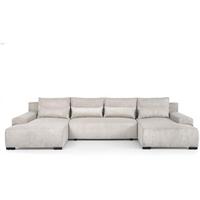 WOHNLANDSCHAFT Benny U beige - Beige/Schwarz, Textil/Metall (350/85/186cm) - Beautysofa