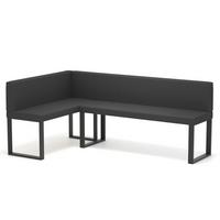 ECKBANK links SANA U Kunstleder glatt, 142/196 cm Schwarz - Schwarz, Kunststoff/Textil (142/196cm) - Idohome