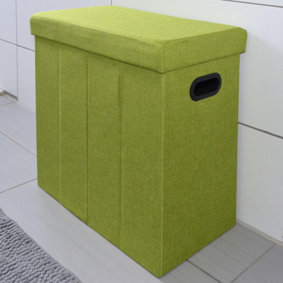 WÄSCHEKORB mit Deckel, 50/25/49 cm Grün - Grün, Kunststoff (28/50/50cm) - Dunedesign