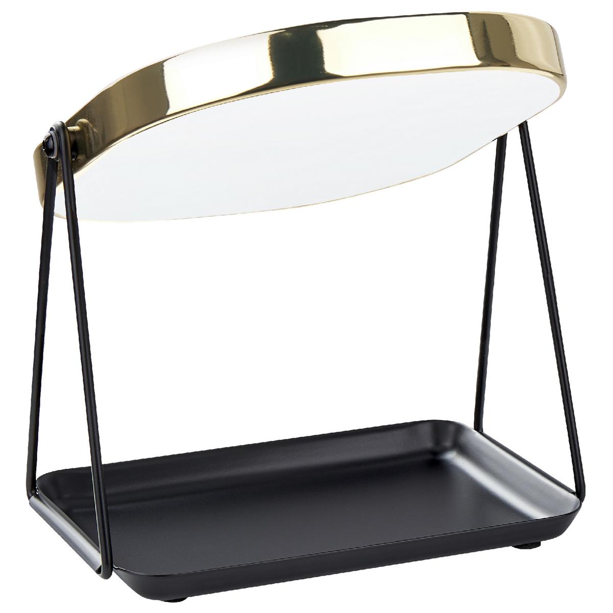 KOSMETIKSPIEGEL 20/22 cm gold Correze - Goldfarben/Schwarz, Metall (15/31/24cm) - Beliani