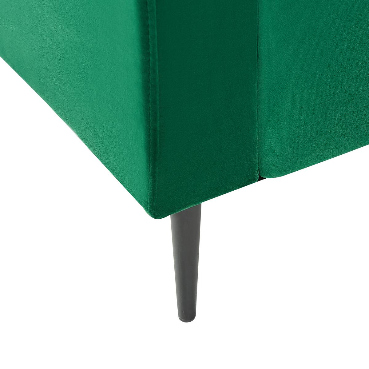 CHAISELONGUE Samtstoff grün/schwarz Gueret - Schwarz/Grün, Textil (88/73/165cm) - Beliani