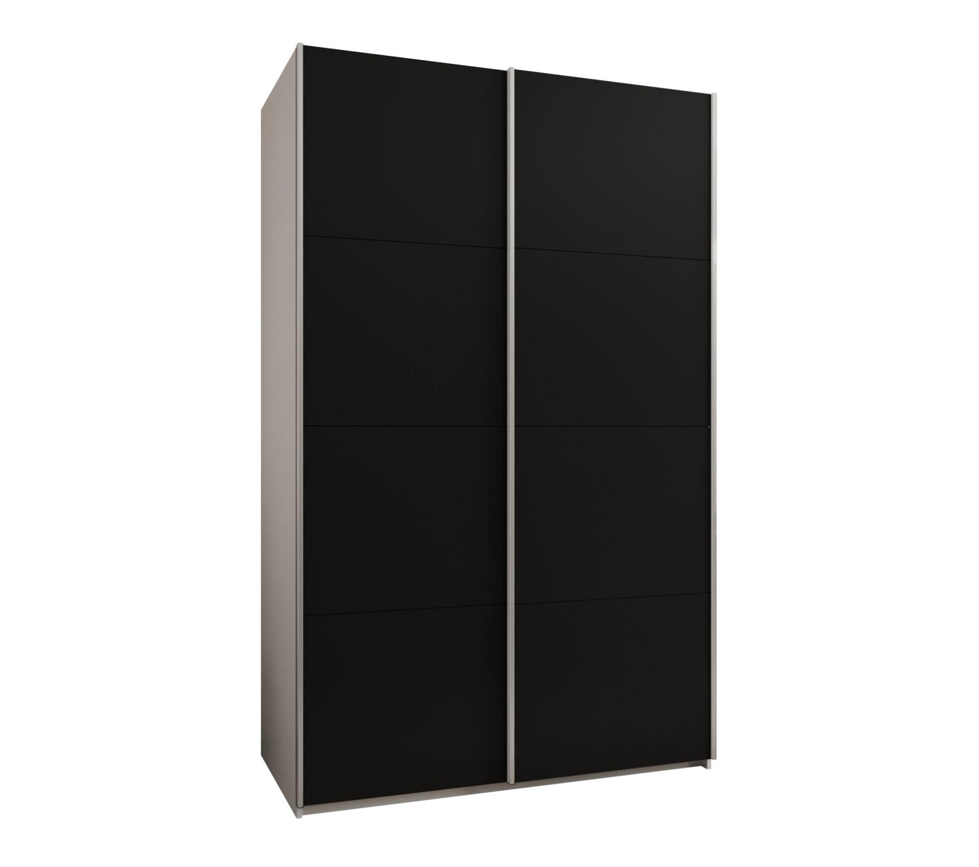 SCHWEBETÜRENSCHRANK 245,5/160/64 2-türig - Silberfarben/Schwarz, Holz/Metall (160/245/64cm) - Abiks Möbel