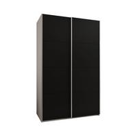 SCHWEBETÜRENSCHRANK 245,5/160/64 2-türig - Silberfarben/Schwarz, Holz/Metall (160/245/64cm) - Abiks Möbel