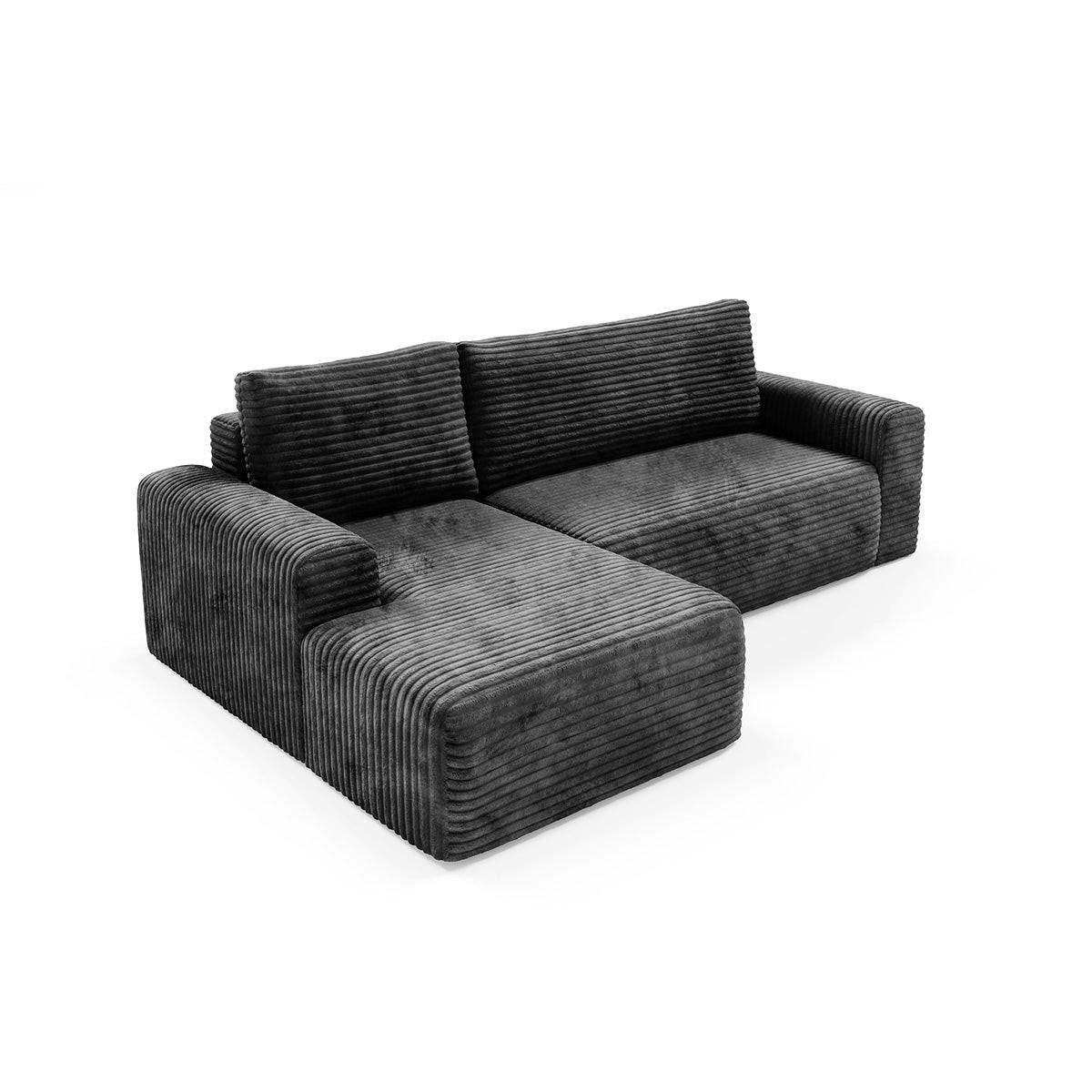 ECKSOFA Romeo 3 Sitzplätze Schwarz - Schwarz, Holz (268/163cm) - Petits-meubles