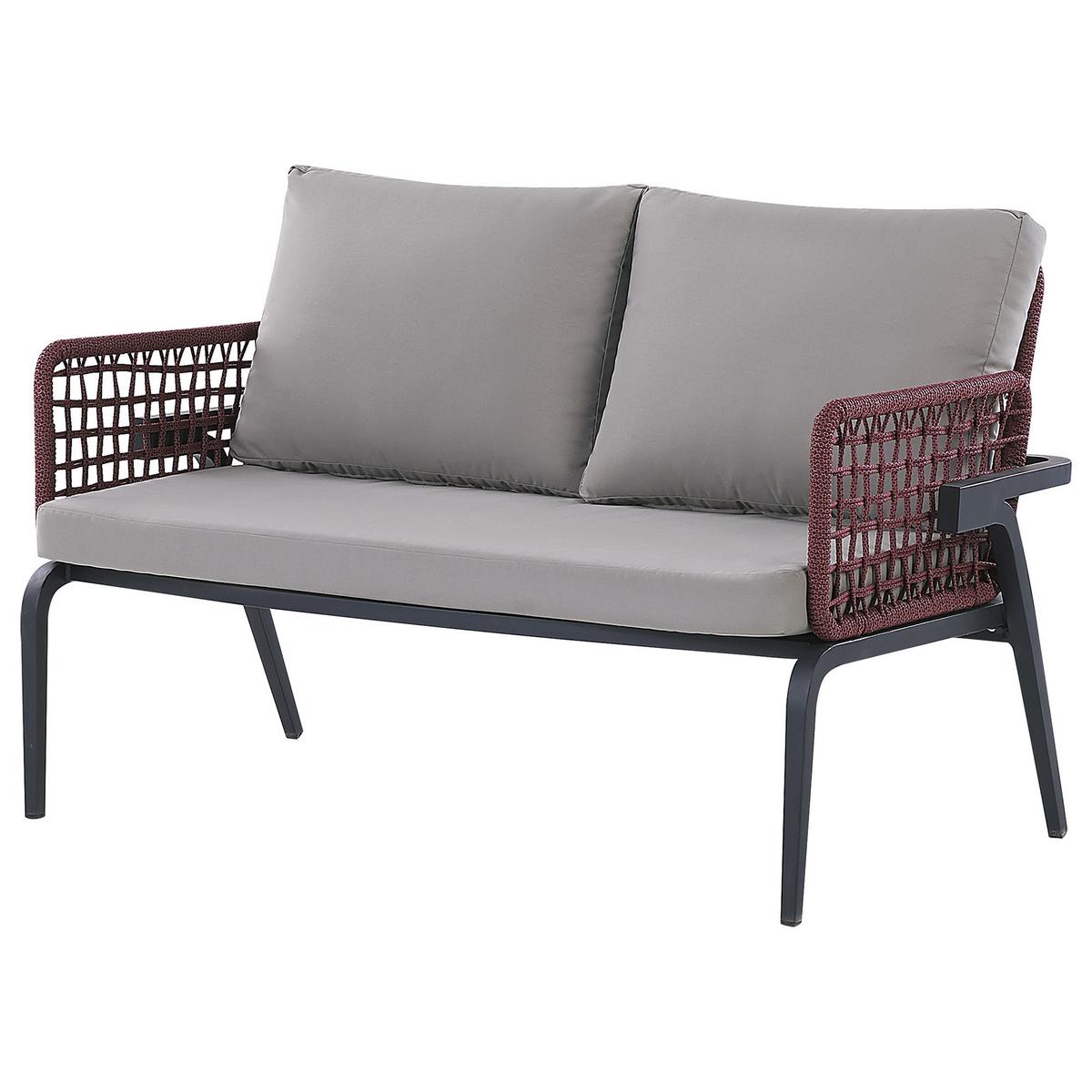LOUNGE-SET 4-Sitzer grau Sciacca - Grau, Metall - Beliani