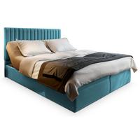 BOXBETT MURLO 160x200 cm mit Matratze und Topper - Blau - Hellblau, Holz (160/200cm) - MASSENO