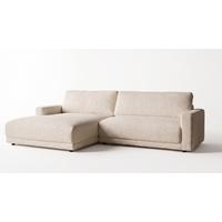 ECKSOFA MARLIN Beige Bouclé - Beige/Schwarz, Kunststoff/Textil (262/168cm) - KAWOLA