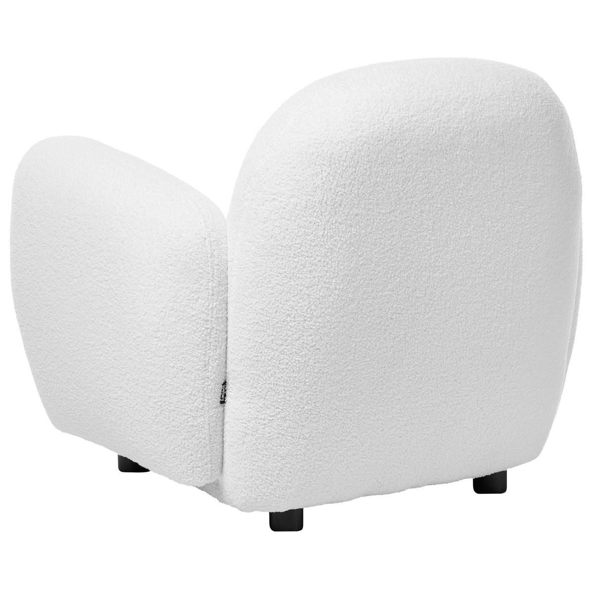 SESSEL Bouclé Weiß Jule - Schwarz/Weiß, Kunststoff/Textil (89/77/82cm) - Beliani