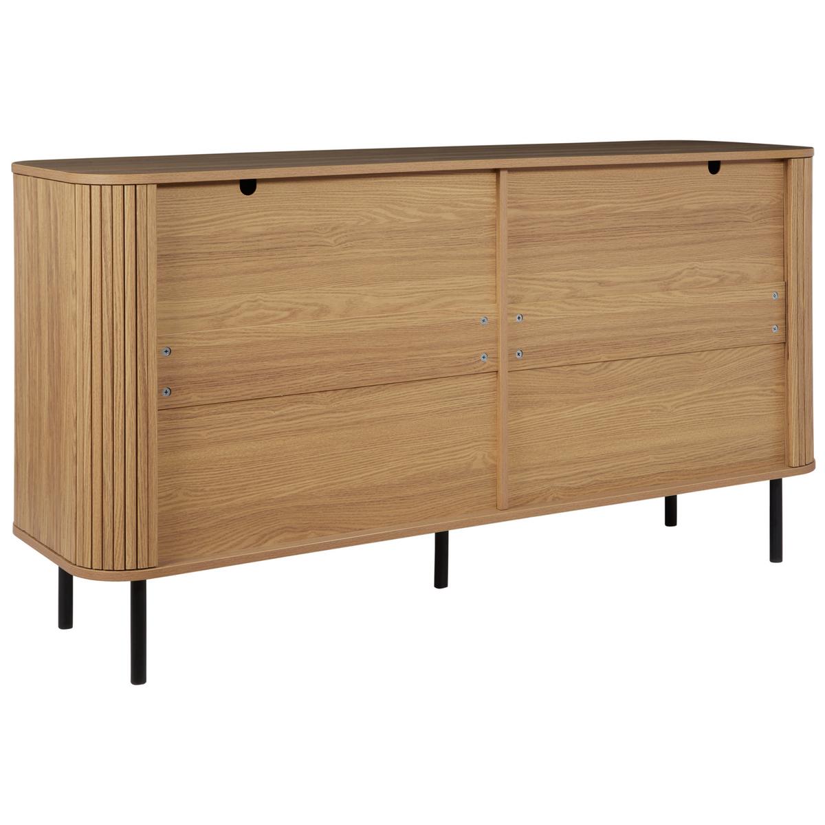 KOMMODE mit 6 Schubladen Braun Bradley - Schwarz/Braun, Holzwerkstoff (153/81/47cm) - Beliani