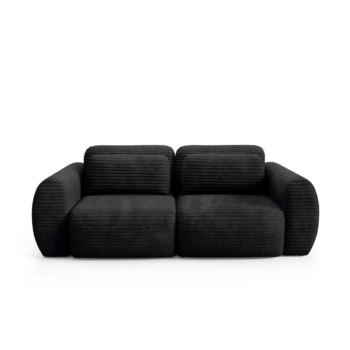 SOFA Camilla 3 Sitzplätze Schwarz - Schwarz, Holz (266/95/121cm) - Petits-meubles