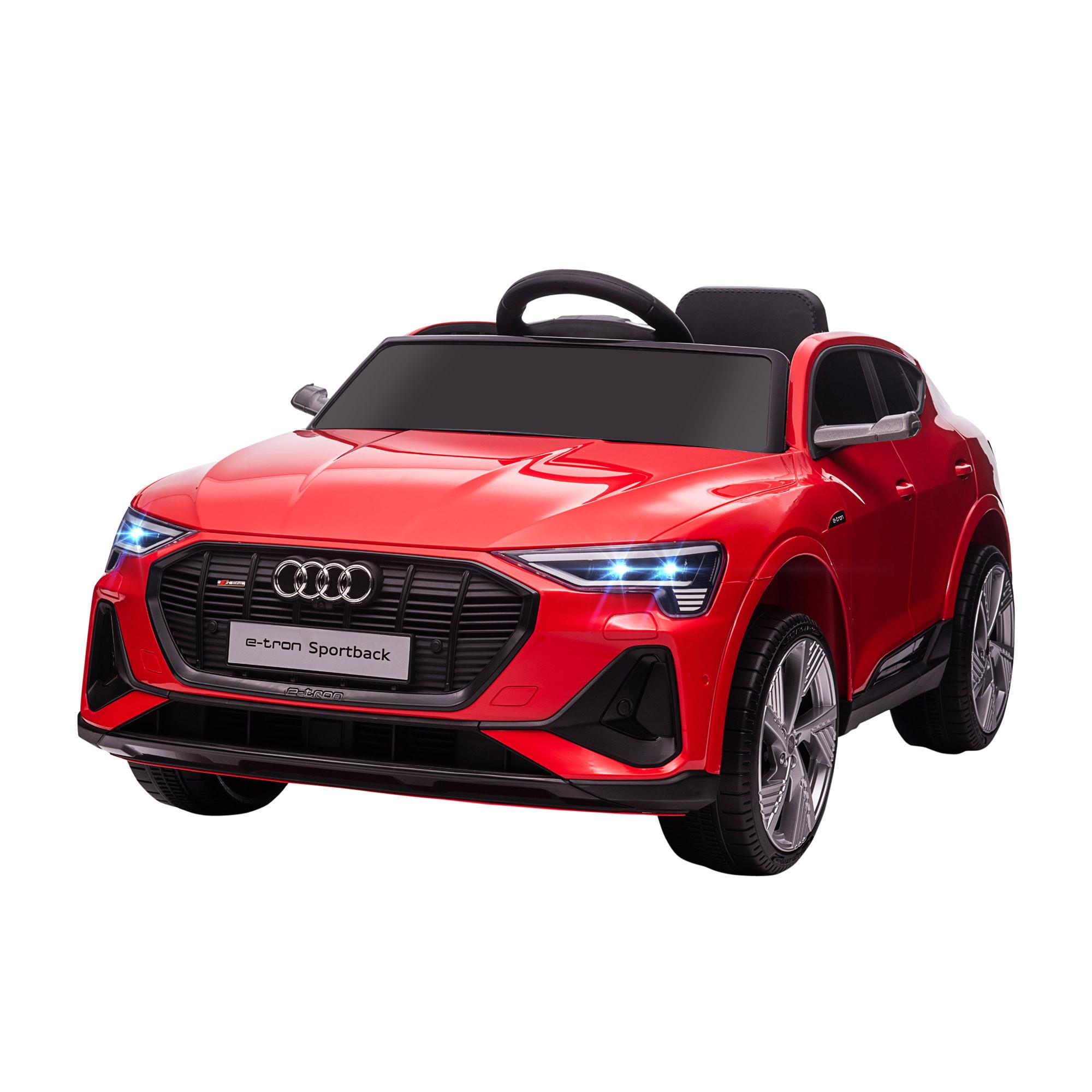 KINDER Elektroauto mit Fernbedienung, Musikfunktion, bis 5 km/h, Rot - Rot, Metall (108/60/47cm) - HOMCOM