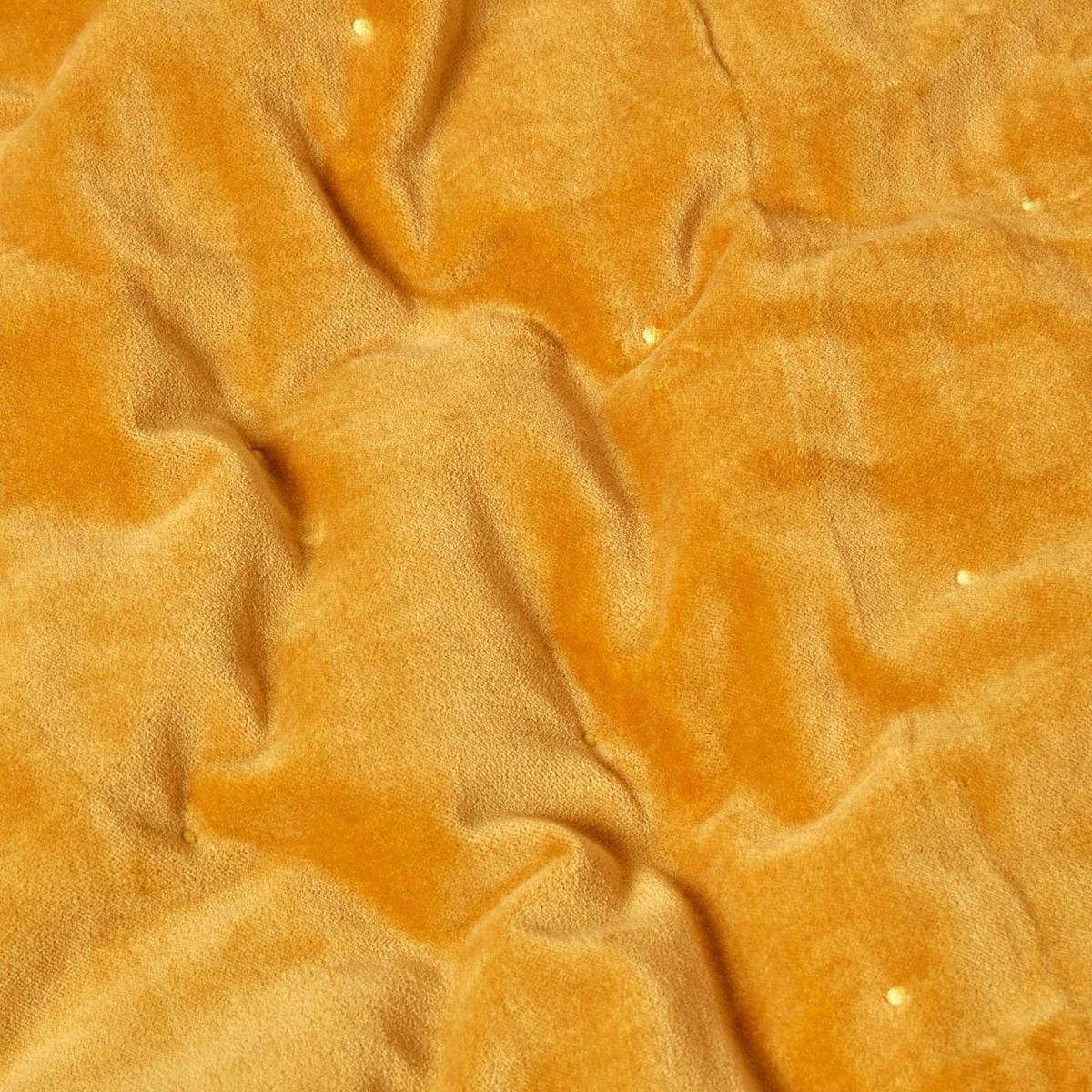 SAMT-KUSCHELDECKE 150/200 cm, Baumwolle wattiert - Dunkelgelb, Textil (150/200cm) - Homescapes