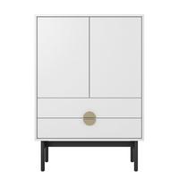 HIGHBOARD Stoon II WEISS 85 CM - Goldfarben/Schwarz, Holzwerkstoff/Metall (85/124/38cm) - Selsey