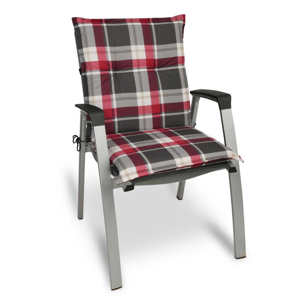 NIEDERLEHNERAUFLAGE Sunny BK 100/50/6cm Bordeaux-Kariert 6tlg - Bordeaux, Textil (50/6/100cm) - Beautissu 