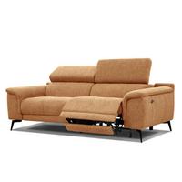RELAXSOFA FIERO 3-Sitzer mit 1 Relaxfunktion, orange - Schwarz/Orange, Holzwerkstoff/Textil (212/82/103cm) - Wozimo