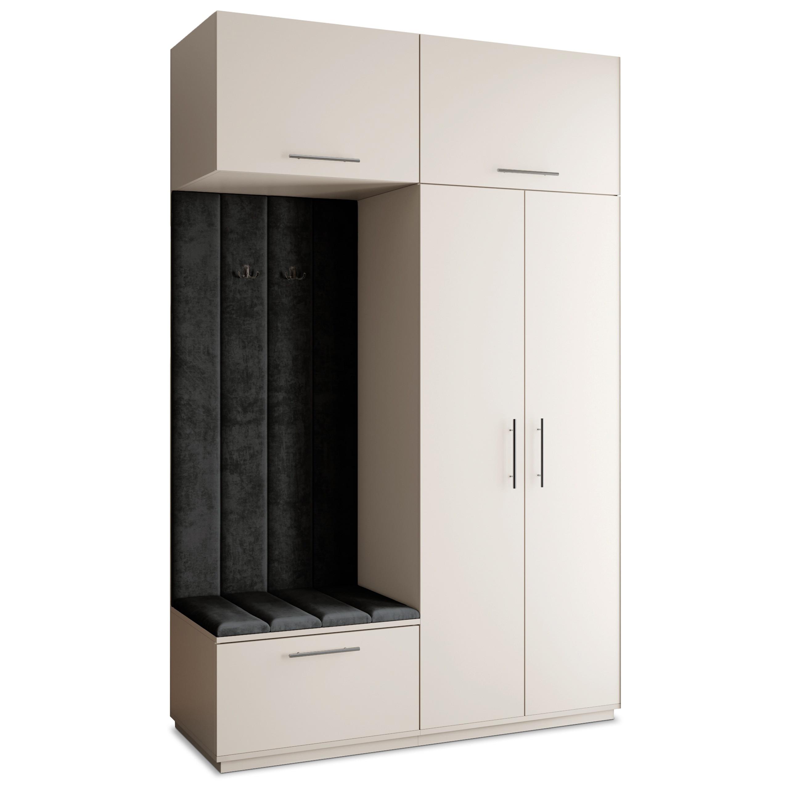 GARDEROBENSCHRANK REMA 150/240/60 cm Modern Kaschmir - Kaschmir/Schwarz, Holzwerkstoff (150/240/60cm) - MASSENO