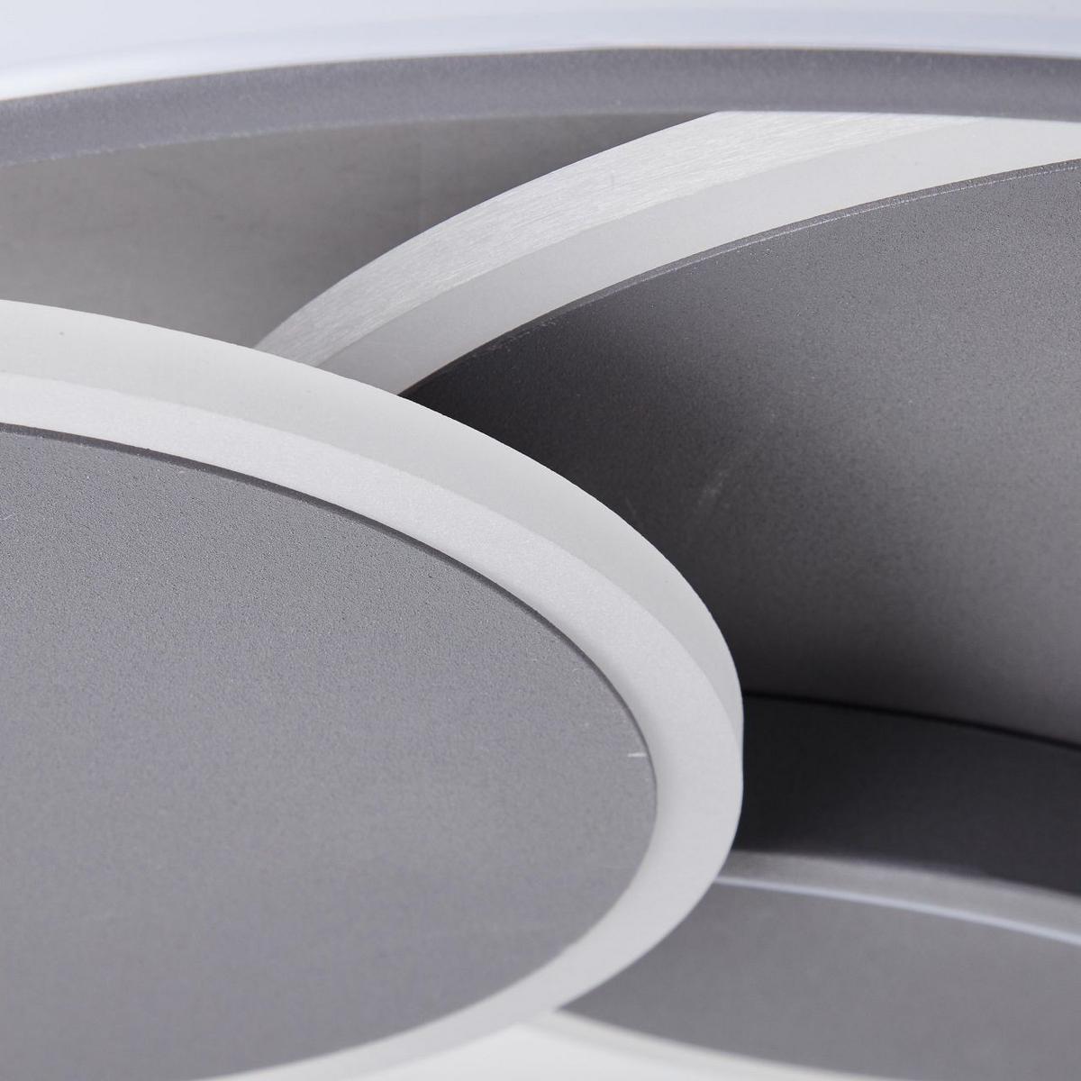 DECKENLEUCHTE Runda G99371/22 - Grau, Metall (50/50/7cm) - Brilliant