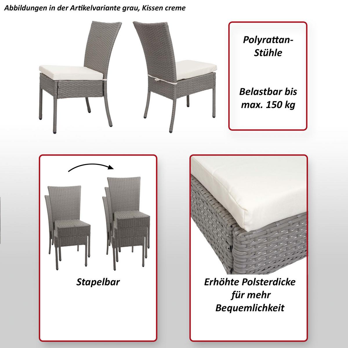 STUHL Grau, Anthrazit 2er-Set - Hellgrau/Grau, Kunststoff (52/90/58cm) - MCW