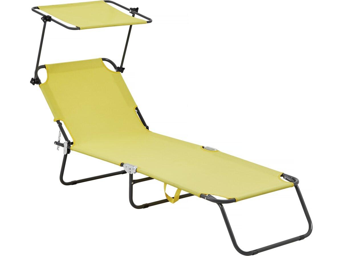 SONNENLIEGE lazy Gelb - Gelb, Metall (54/73/180cm) - Habitat Garten