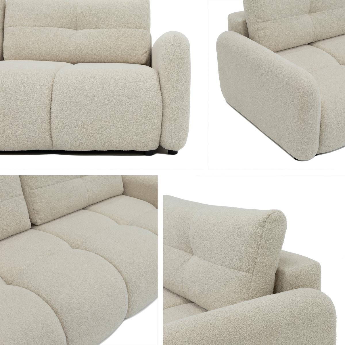 SCHLAFSOFA Sandy - Sandfarben/Schwarz, Holz/Kunststoff (232/94/121cm) - MIRJAN24