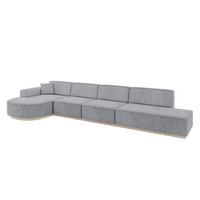 ECKSOFA Ottomane Links ARRIO-L3 - 413x171x83 cm Hellgrau - Grau, Holzwerkstoff/Textil (413/171cm) - ALTDECOR