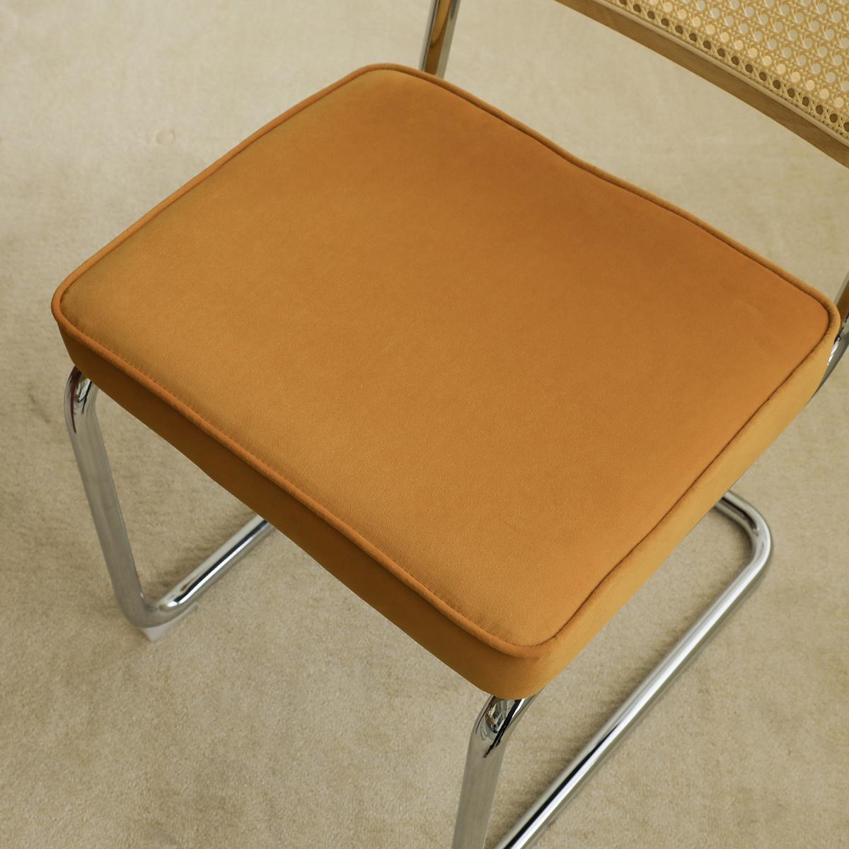 ESSZIMMERSTUHL 2er set stoff rattan verchromtes gestell freischwinger - Orange, Textil (53/84.6/46.4cm) - Urban Meuble