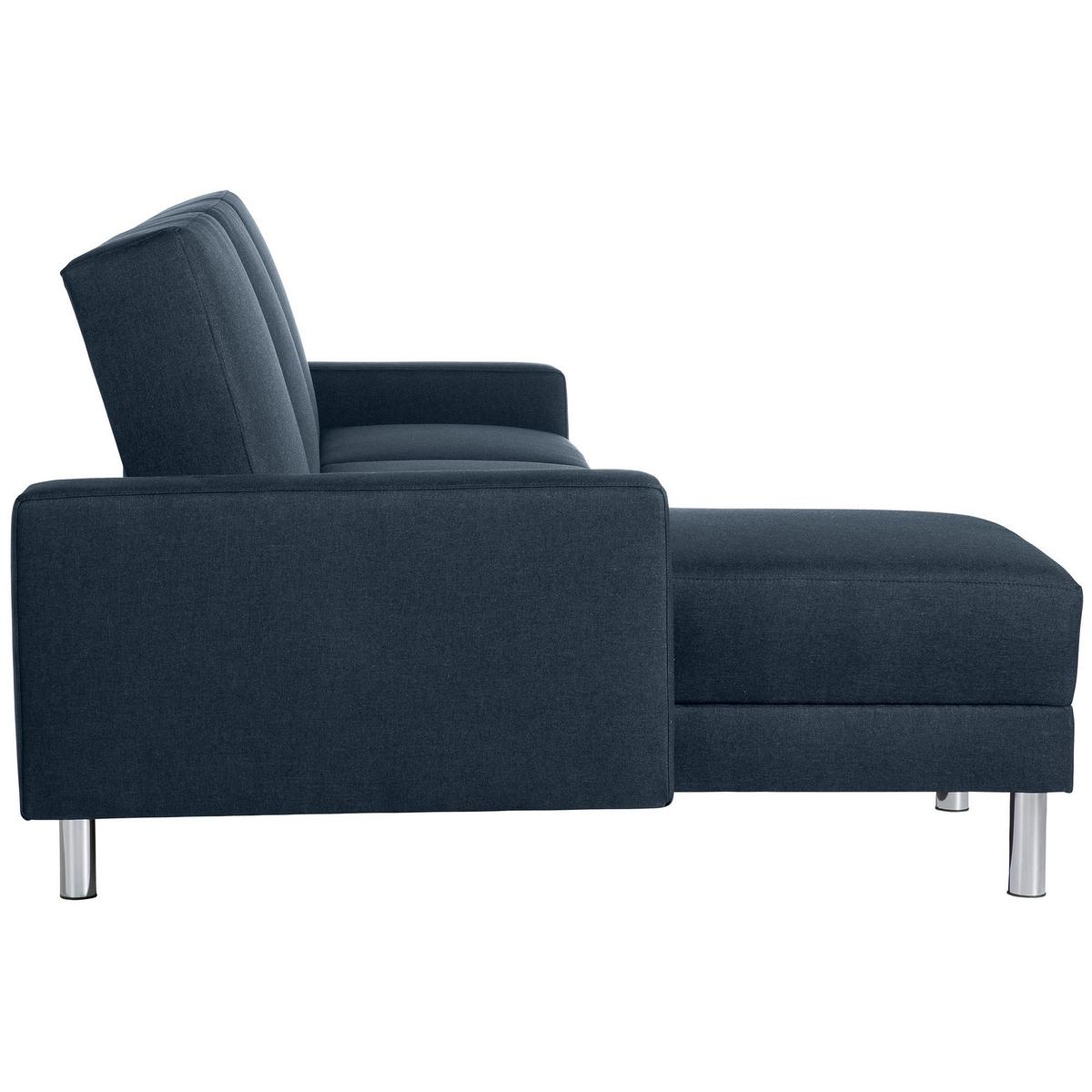 FUNKTIONSSOFA mit Hocker Katryna Flachgewebe blau - Blau, Kunststoff (144/92/230cm) - 58aufmkessel