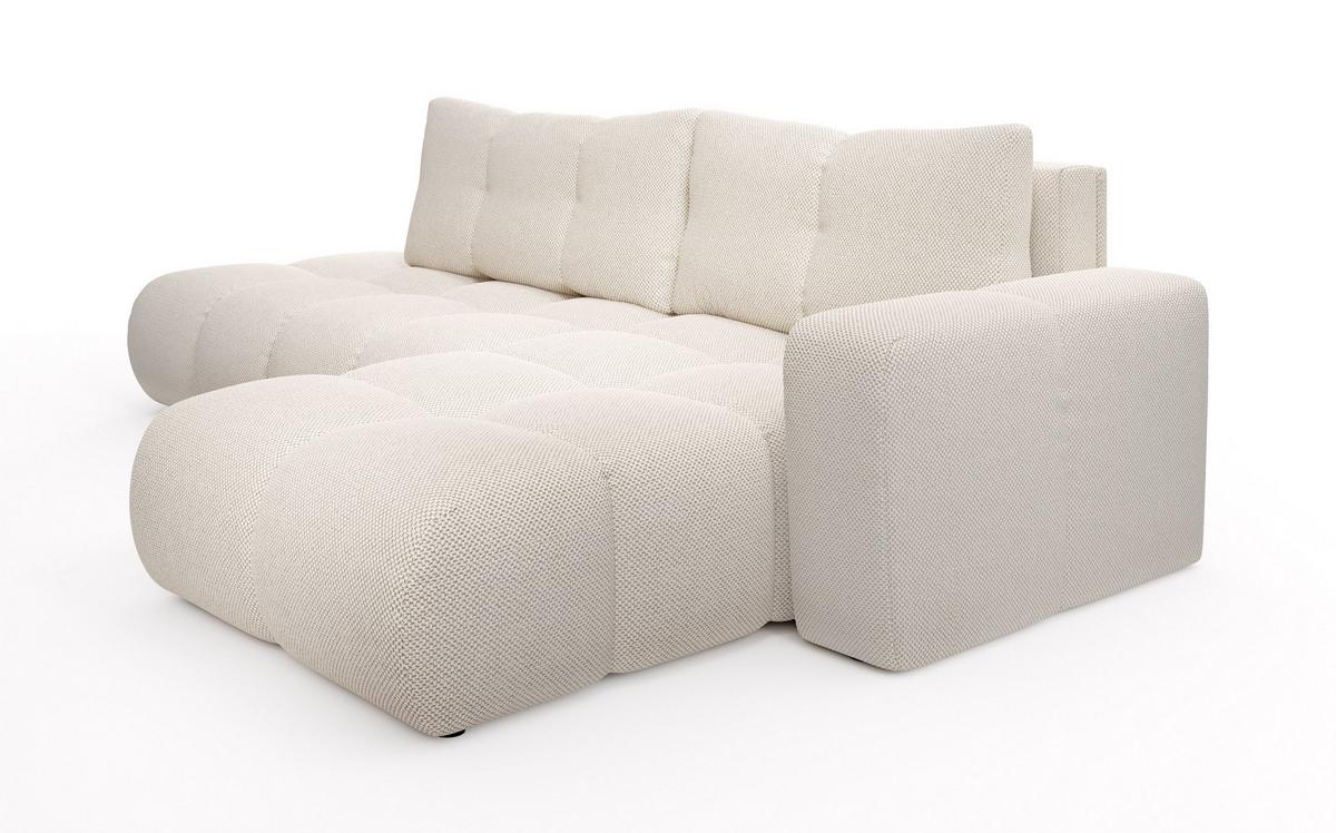 ECKSOFA DUCA R-S Beige Jersey mit Schlaffunktion - Creme, Holz (266.5/266.5cm) - MASSENO
