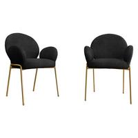 STUHL-SET Muz DC-1261/GL - Goldfarben/Schwarz, Textil/Metall (63/86/64cm) - MIRJAN24