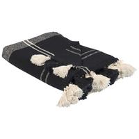 DECKE Schwarz Kulac 130/170 cm - Schwarz, Naturmaterialien/Textil (130/170cm) - Beliani