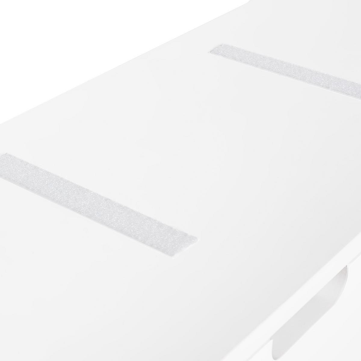 SCHUHBANK Weiß Mineral - Weiß/Grau, Holzwerkstoff (98/52/25cm) - Beliani