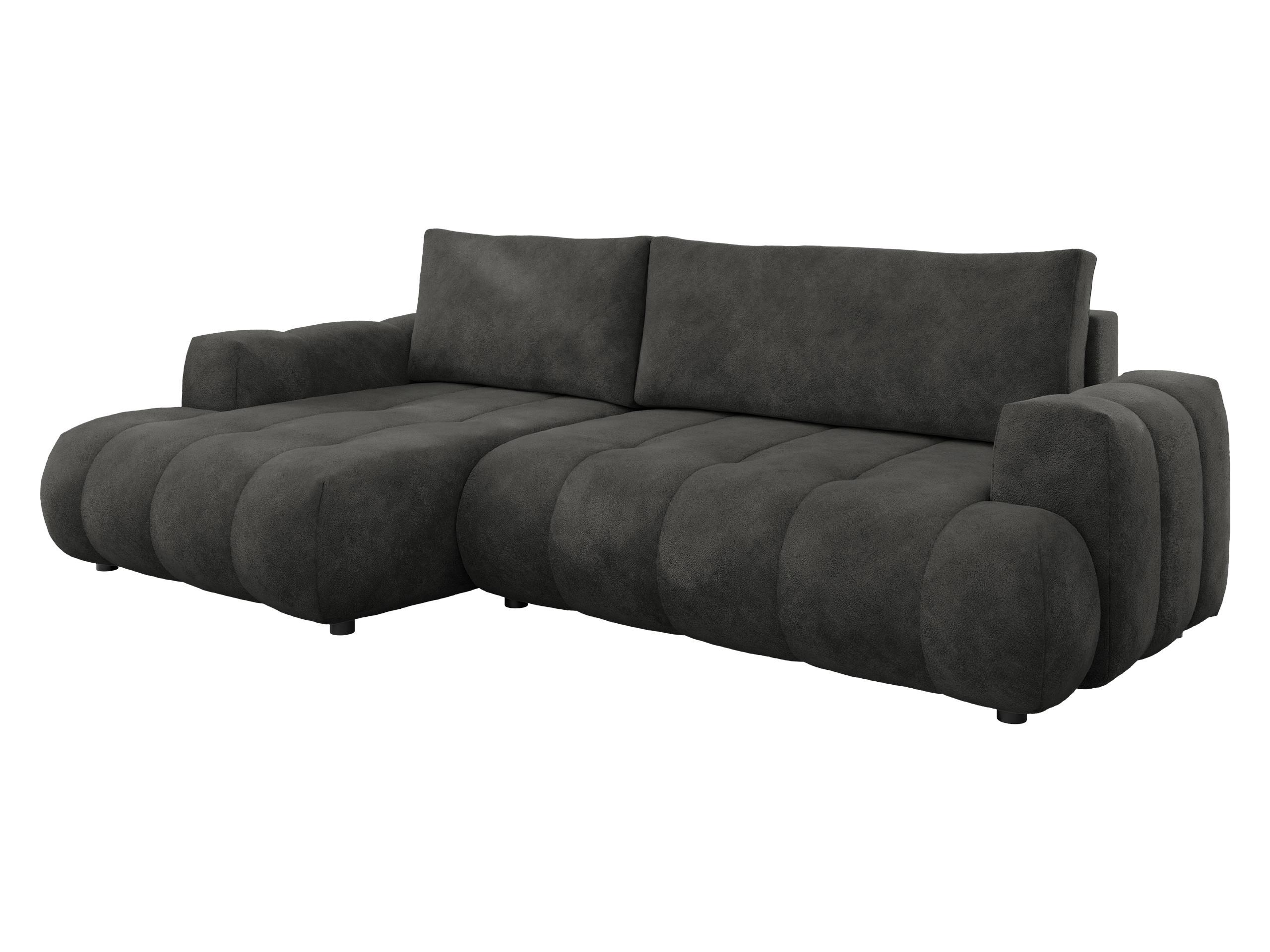 ECKSOFA Haiti, Seite: Links LC+2R - Anthrazit/Schwarz, Holz/Textil (276/156cm) - MIRJAN24