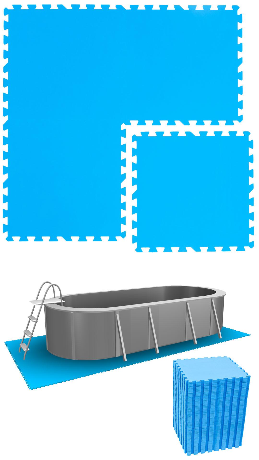 POOLMATTEN 15m² 64 EVA Matten 50 cm Blau - Blau, Kunststoff (50/50cm) - eyepower
