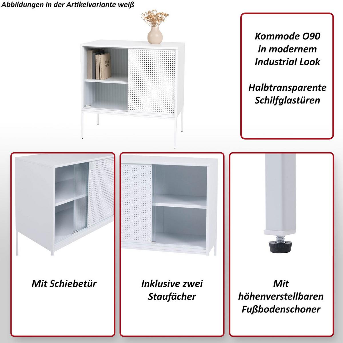KOMMODE Schwarz - Schwarz, Metall (80/85/45cm) - MCW