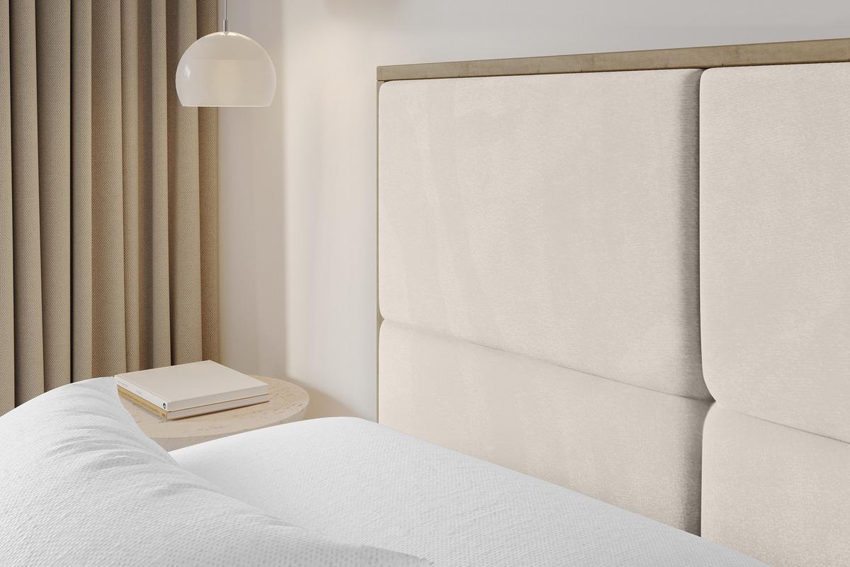 POLSTERBETT mit Bettkasten und Lattenrost, Boxbett ohne Matratze - LILA 140x200 Beige - Greige, Holzwerkstoff/Textil (140/200cm) - ALTDECOR
