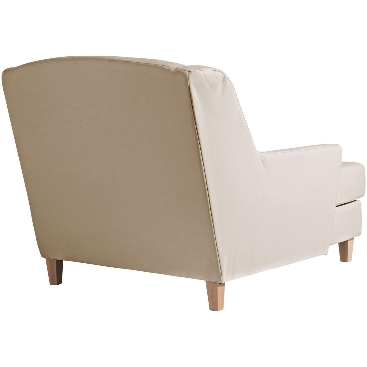 SESSEL XXL Karil Bezug Kunstleder Buche natur / beige - Weiß, Kunststoff (136/107/142cm) - 58aufmkessel
