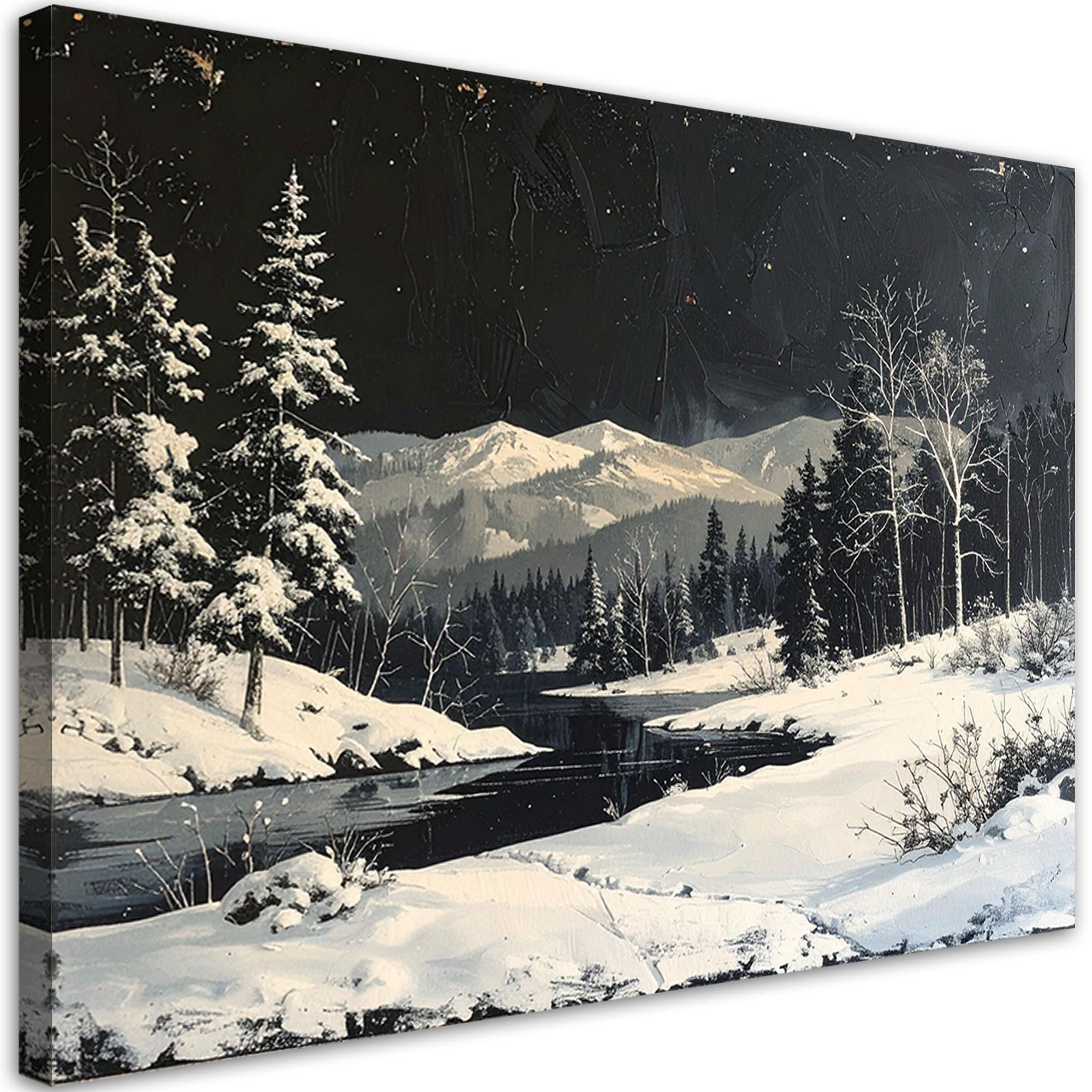 LEINWANDBILD Weihnachten 45x30cm - Schwarz, Textil (45/30cm) - Feeby