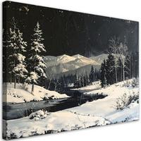 LEINWANDBILD Weihnachten 45x30cm - Schwarz, Textil (45/30cm) - Feeby