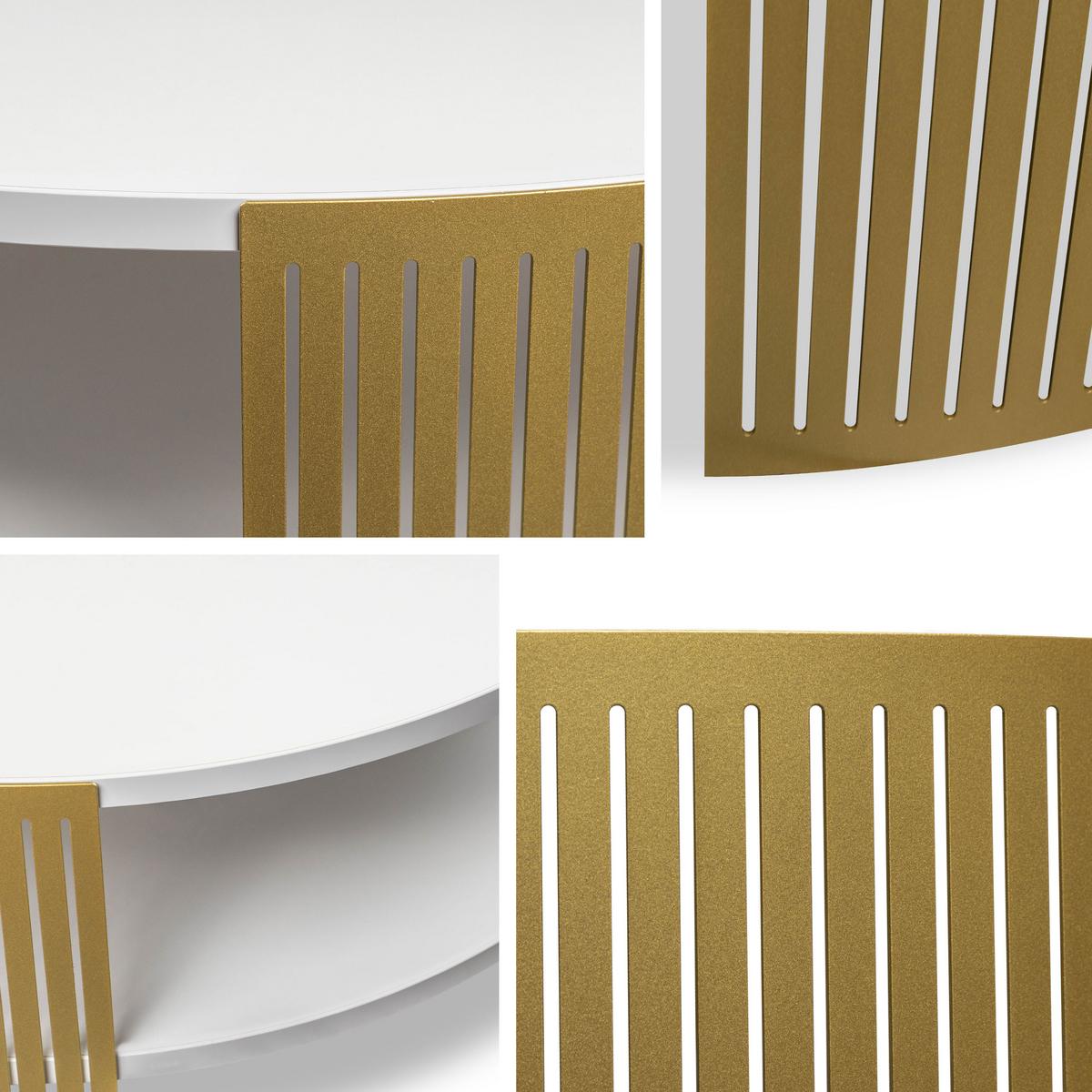 COUCHTISCH Fikoli Gold - Goldfarben/Weiß, Holzwerkstoff/Metall (75/75/40cm) - MIRJAN24