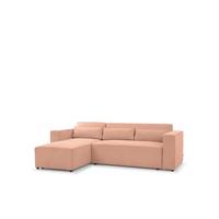ECKSOFA Schlafsofa Waldo In Stoff Poso - Rosa, Holzwerkstoff/Textil (260/173cm) - Fun Möbel