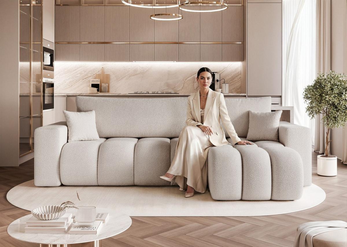 ECKSOFA Anabel Mit Schlaffunktion - Hellgrau, Holzwerkstoff/Textil (145/248cm) - Fun Möbel