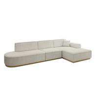 ECKSOFA Ottomane Rechts IREA-L2-v2 - 327x165x80 cm Creme - Ecru/Creme, Holzwerkstoff/Textil (327/165cm) - ALTDECOR