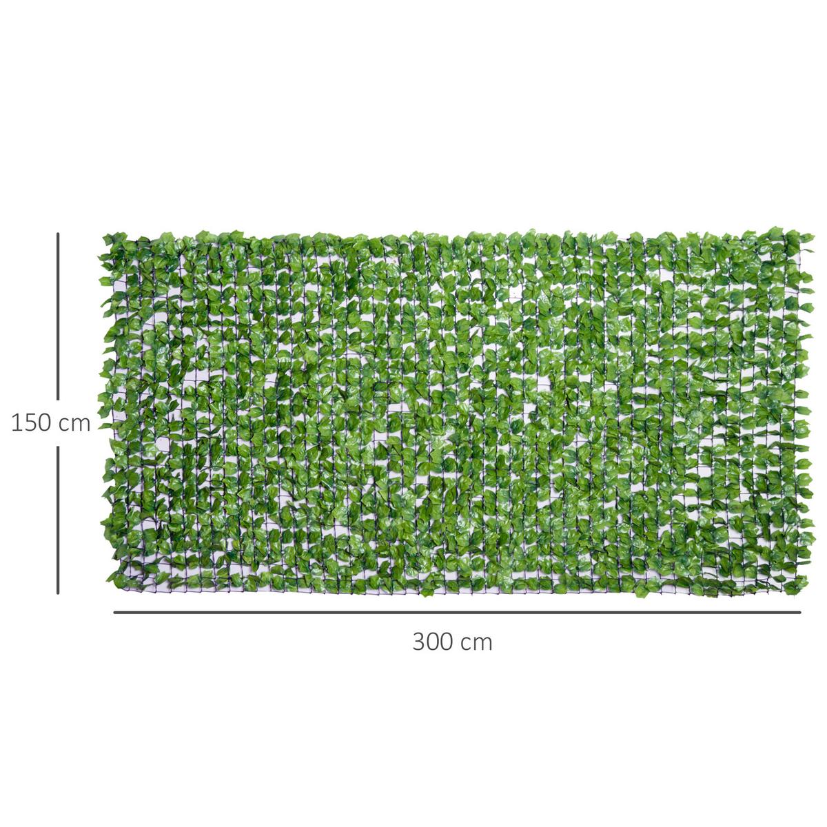 KÜNSTLICHE Hecke Sichtschutzhecke Terrasse Wanddekoration Wanddekoration - Grün, Kunststoff (150/150cm) - Outsunny